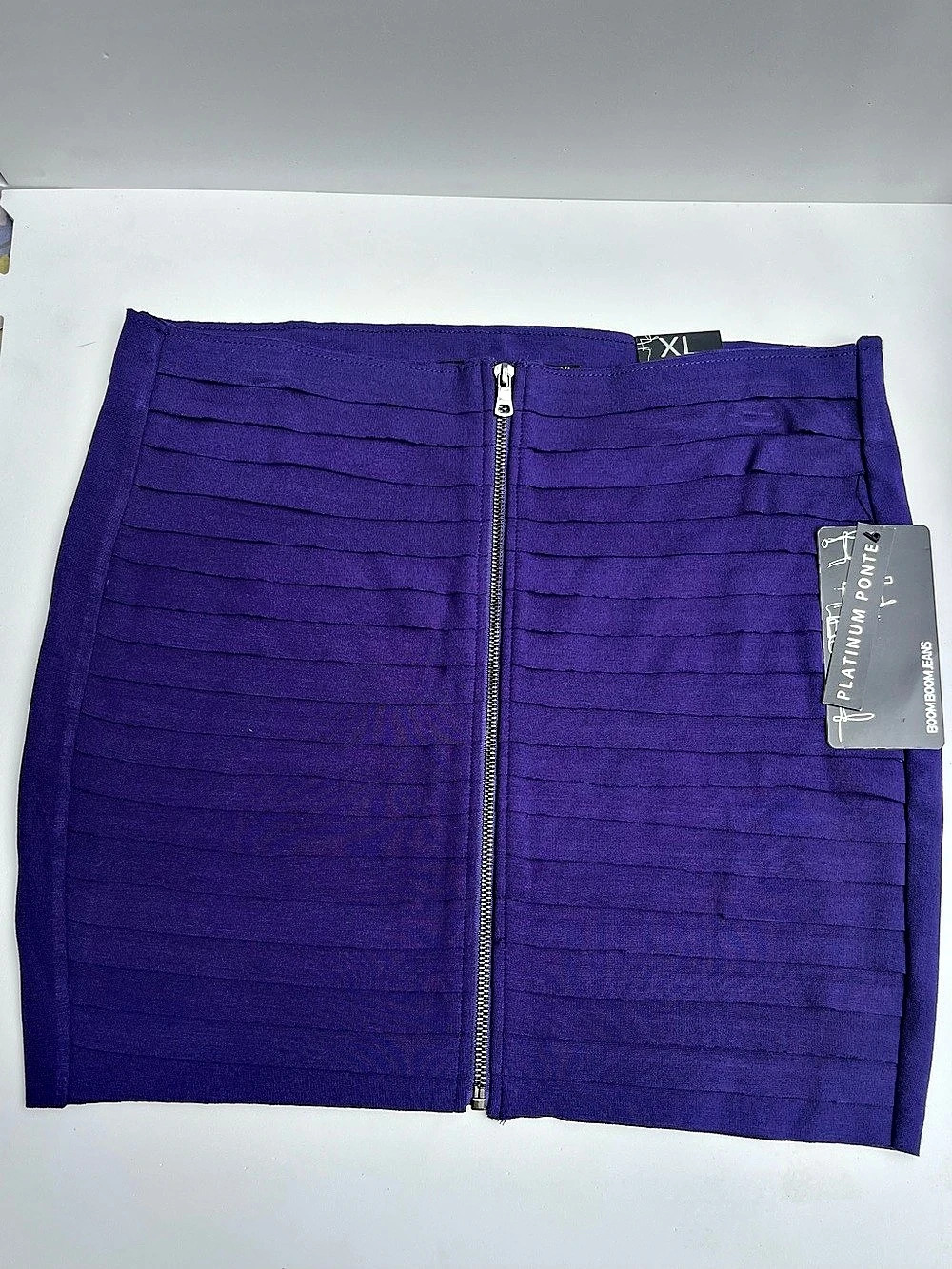 Pleated Mini Skirt in Purple XL NWT